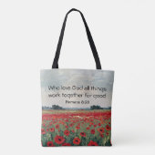 Christian Floral Inspirational Gift Tote Bag (Achterkant)