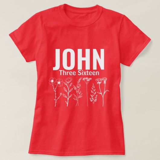Christian Floral John Three Sixteen (3:16) T-shirt (Design voorkant)