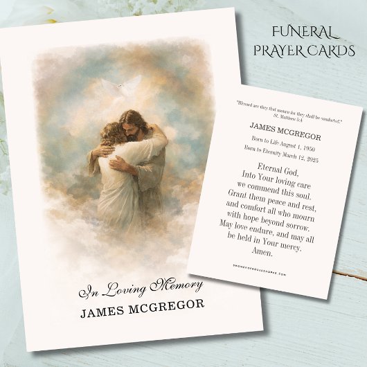 Christian Funeral Memorial Jesus Prayer Card Visitekaartje