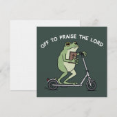 Christian Funny Frog Off To Praise The Lord Bible  Kaart (Voorkant / Achterkant)