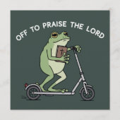 Christian Funny Frog Off To Praise The Lord Bible  Kaart (Voorkant)