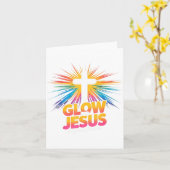 Christian Glow For Jesus Let Your Light Shine Fait Kaart (Gele Bloem)