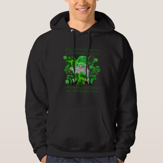 Christian Gnome St Patricks Day Irish Blessing Lep Hoodie (Voorkant)