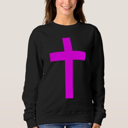 Christian God Jesus Cross Magenta Trui (Voorkant)