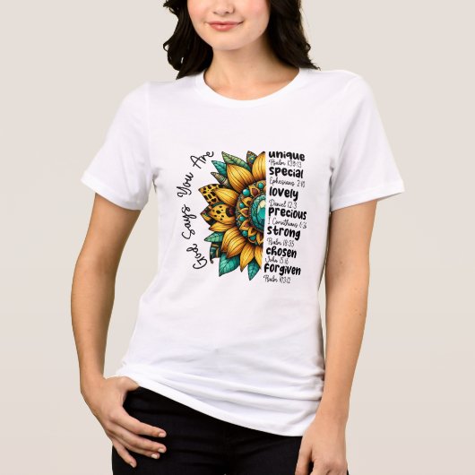 Christian God Jesus Sunflower Tri-Blend Shirt (Voorkant)