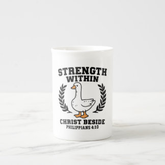 Christian Goose Mug – “Strength Within, Christ Bes Porselein Kop