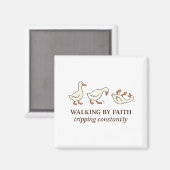 Christian Goose Walking By Faith Tripng Constantly Magneet (Voorkant / Achterkant)