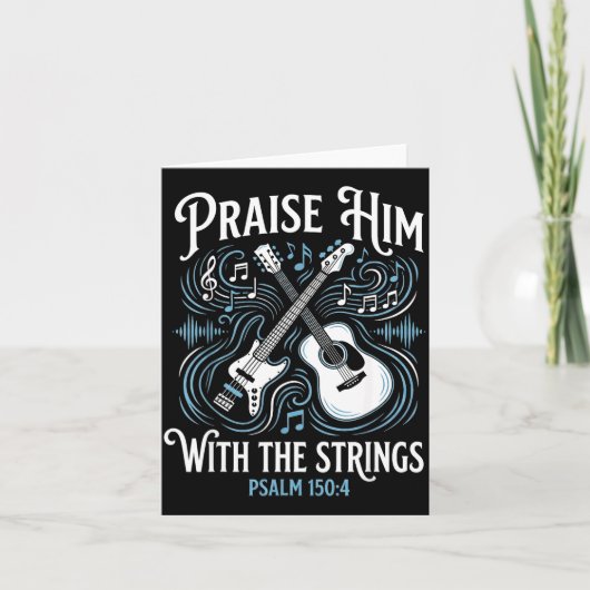 Christian Guitarist Praise Him With The Strings  Kaart (Voorkant)