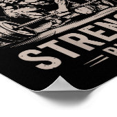 Christian Gym Not By My Strength But His Barbell W Poster (Hoek)