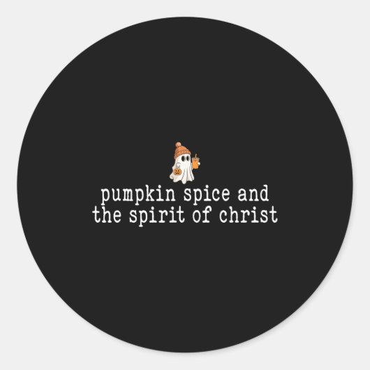 Christian Halloween Cute Ghost Pumpkin Sce Faith Ronde Sticker (Voorkant)