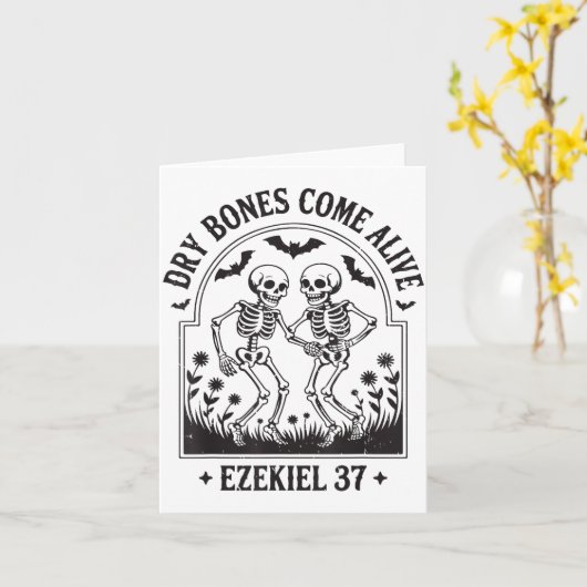 Christian Halloween Dry Bones Come Alive Funny Jes Kaart (Gele Bloem)