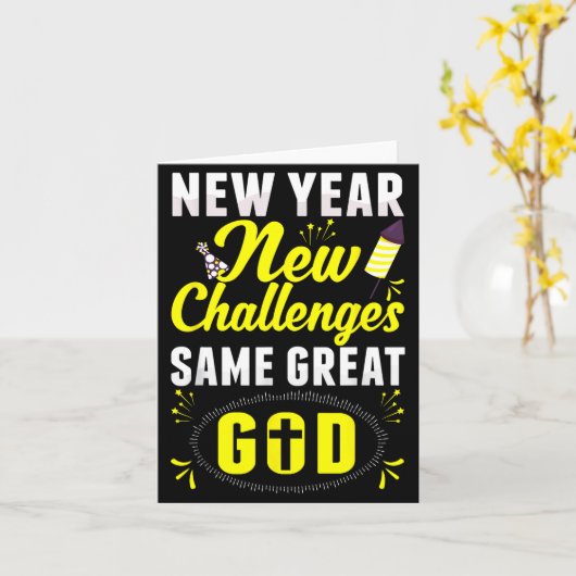 Christian Happy New Year New Challenges Same Great Kaart (Gele Bloem)