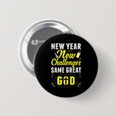 Christian Happy New Year New Challenges Same Great Ronde Button 5,7 Cm (Voorkant /achterkant)