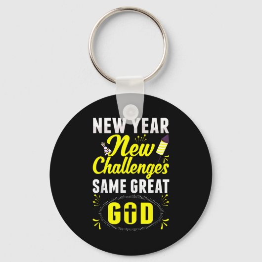 Christian Happy New Year New Challenges Same Great Sleutelhanger (Voorkant)