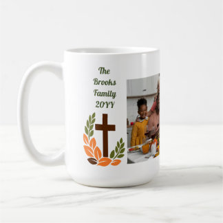 Christian Harvest Cross and Wheat Custom Photo Koffiemok
