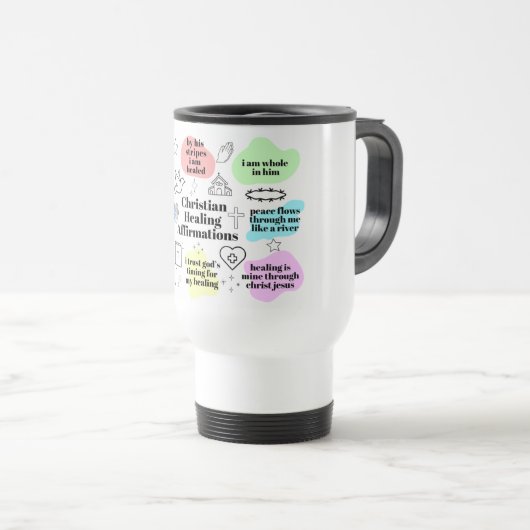  Christian Healing Affirmations Travel Mug Reisbeker (Voorkant rechts)