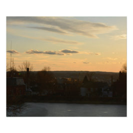 CHRISTIAN HILL RESERVOIR ZONSONDERGANG FOTO AFDRUK