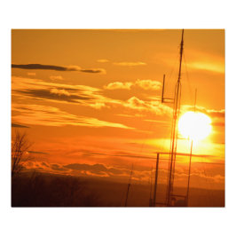 CHRISTIAN HILL RESERVOIR ZONSONDERGANG FOTO AFDRUK