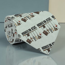 Christian Hooked on Jesus Custom Necktie Stropdas