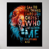 Christian I Can Do All Thing Through Christ Lion F Poster (Voorkant)