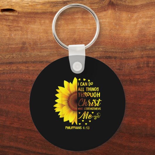Christian I Can Do All Things Through Christ Bible Sleutelhanger (Voorkant)
