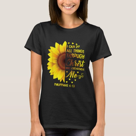 Christian I Can Do All Things Through Christ Bible T-shirt (Voorkant)
