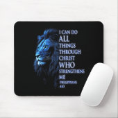 Christian I Can Do All Things Through Christ Lion  Muismat (Met muis)