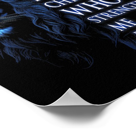 Christian I Can Do All Things Through Christ Lion Poster (Hoek)