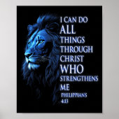 Christian I Can Do All Things Through Christ Lion Poster (Voorkant)
