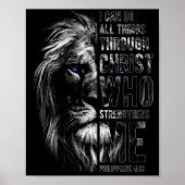 Christian I Can Do All Things Through Christ Lion Poster (Voorkant)