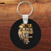 Christian I Can Do All Things Through Christ Lion Sleutelhanger (Voorkant)