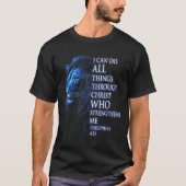 Christian I Can Do All Things Through Christ Lion  T-shirt (Voorkant)