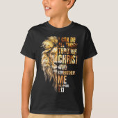 Christian I Can Do All Things Through Christ Lion T-shirt (Voorkant)
