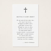 Christian In Loving Memory Memorial Prayer Card  Visitekaartje (Achterkant)