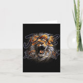 Christian Jesus Is King With Striking Lion Of Juda Kaart (Voorkant)