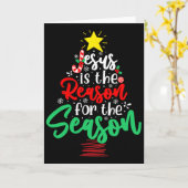Christian Jesus Is The Reason Christmas Xmas Tree  Kaart (Gele Bloem)