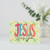 Christian Jesus Loves You Briefkaart (Staand voorkant)