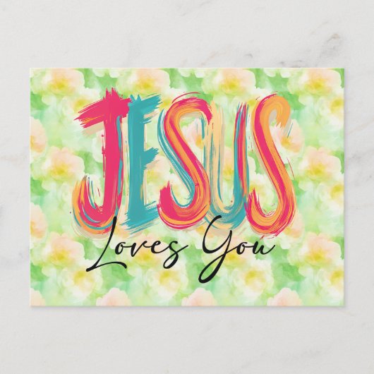 Christian Jesus Loves You Briefkaart (Voorkant)