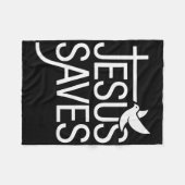 Christian Jesus redt premie Fleece Deken (Voorkant (Horizontaal))