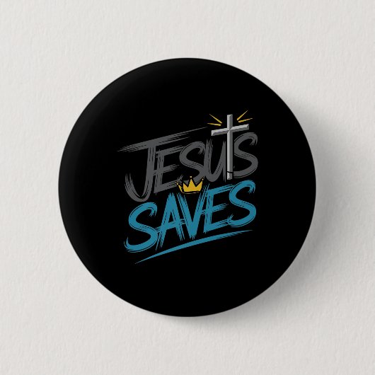 Christian Jesus redt premie Ronde Button 5,7 Cm (Voorkant)