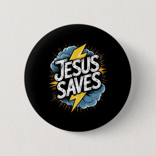 Christian Jesus redt premie Ronde Button 5,7 Cm
