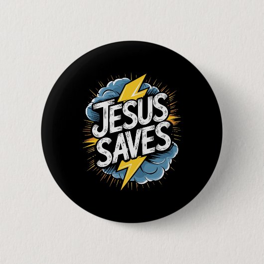 Christian Jesus redt premie Ronde Button 5,7 Cm (Voorkant)