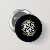 Christian Jesus redt premie Ronde Button 5,7 Cm (Voorkant /achterkant)