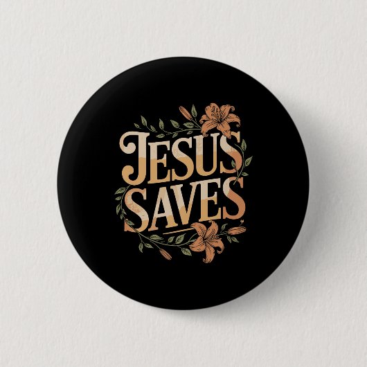 Christian Jesus redt premie Ronde Button 5,7 Cm (Voorkant)