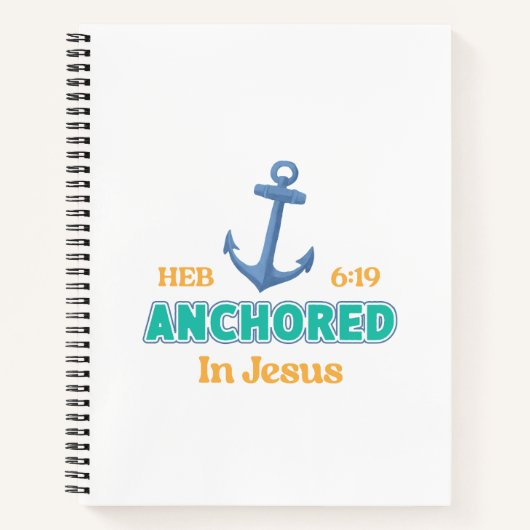 Christian Journal Anchored in Christ Verse Design Notitieboek (Voorkant)