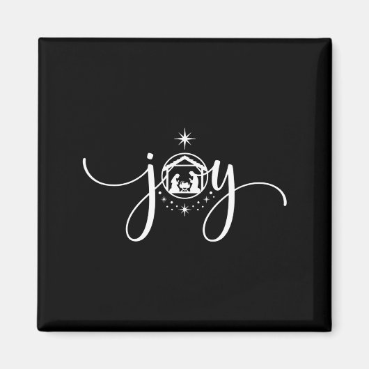 Christian Joy Nativity Christmas - joy' With Baby  Magneet (Voorkant)