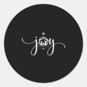 Christian Joy Nativity Christmas - joy' With Baby  Ronde Sticker (Voorkant)