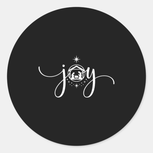 Christian Joy Nativity Christmas - joy' With Baby Ronde Sticker (Voorkant)