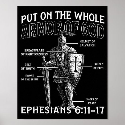 Christian Knights Templar Medieval Knight Armor Of Poster (Voorkant)