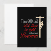 Christian Lineman Beste Prijs Elektriker Lijn Draa Notitiekaartje (Voorkant / Achterkant)